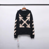 Off White Hoodie With Arrow Print Printed Cotton Sweater Zipper Coat Owt