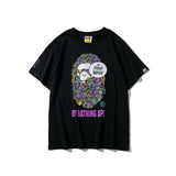 Bathing Ape T Shirt Summer Printing Colorful Graffiti Short Sleeve T-shirt Men and Women