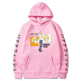 Anime Hoddies Banana Fish Print Loose Hoodie Velvet Padded Hooded Sweatshirt Men and Women