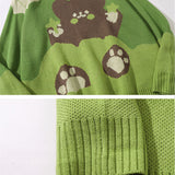 Men Sweater Cartoon Jacquard round Neck Sweater Men's Autumn Trendy Color Matching Pullover