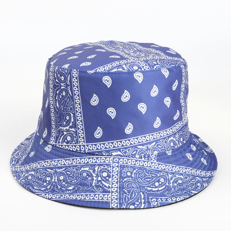 Bucket Hat Fishing Cap Cotton Print Fisherman Hat Printing Outdoor Sun-Shade Sun Protection Bucket Hat