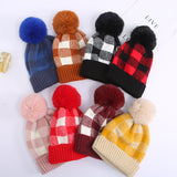 Red Beanie Hat Cotton Wool Hat Wool Fashion Plaid