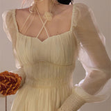 Regency Dress Long-Sleeved Dress Style High-Grade Skirt