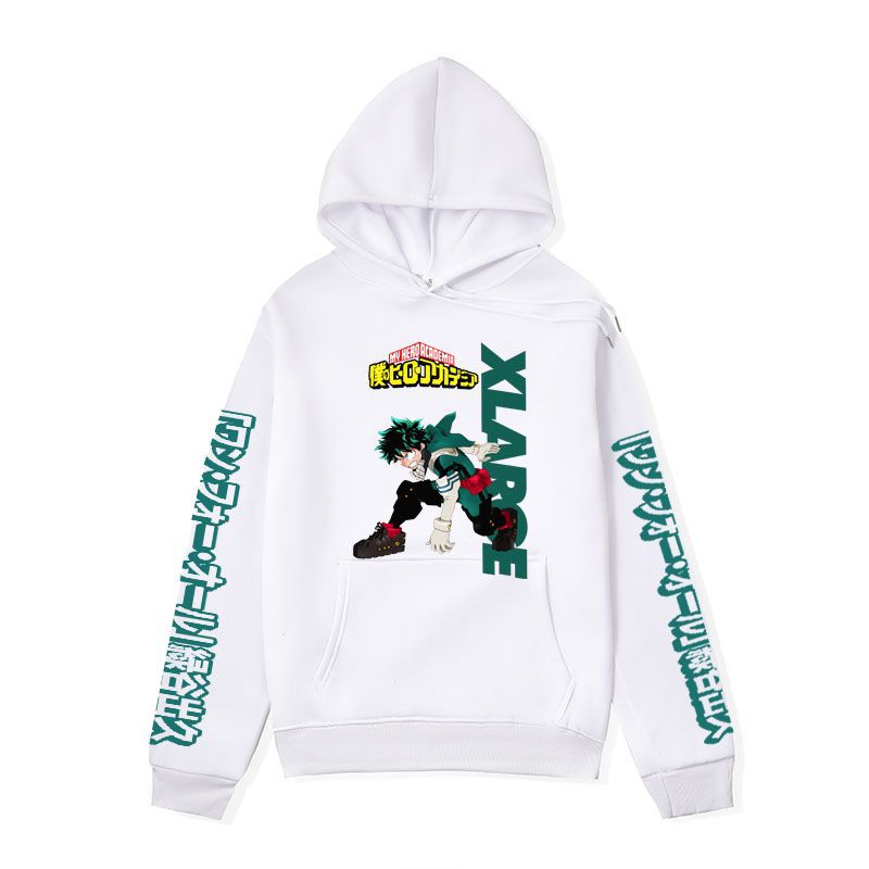 Anime Hoddies My Hero Academia Sweater Midoriya Izuku Series Hoodie Autumn and Winter Fleece-Lined