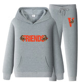 Vlone Hoodie & Pants 2 Piece Set Men'S Loose Printed Hoodie Sweater