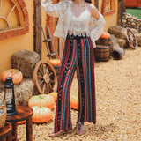 Coachella Music Festival Outfits Loose High Waist Chiffon Beach Pants for Women