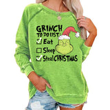Men and Women Grinch Sweater Christmas Cute round Neck Sweater