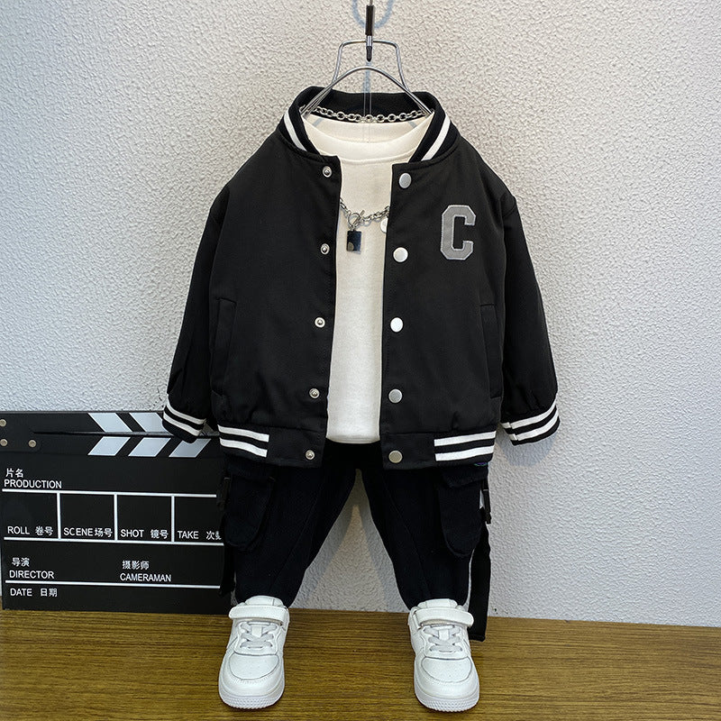 Toddler Boys Jackets Boys' Jacket Spring and Autumn Baseball Uniform