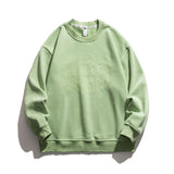 Man Fall Outfis Autumn Clothing Retro Alphabet Printed Crew Neck Sweatshirt Men and Women Loose Couple Casual Top