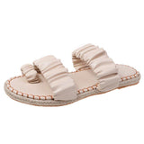 Women Open Toe Sandals Flats Plus Size Women's Sandals Toe Covering Flat
