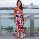 Nine Britton Dress Sexy Slim Lotus Leaf Floral Print Sling