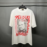 Nirvana T Shirt Vintage Kurt Cobain Tee Coben Nirvana Band Character Print Short Sleeve T-Shirt