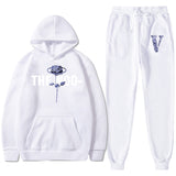 Vlone Hoodie & Pants 2 Piece Printed Men'S And Women'S Loose Hooded Sweater