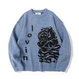 Men Sweater Cartoon Jacquard Sweater Men Fashion Brands round Neck Sweater Pullover