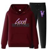 Vlone Hoodie & Pants 2 Piece Set Casual Loose Hoodie Sweatshirt