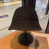 Women Bucket Hat Straw Hat Beach Sun-Proof Sun Protection Hollow out