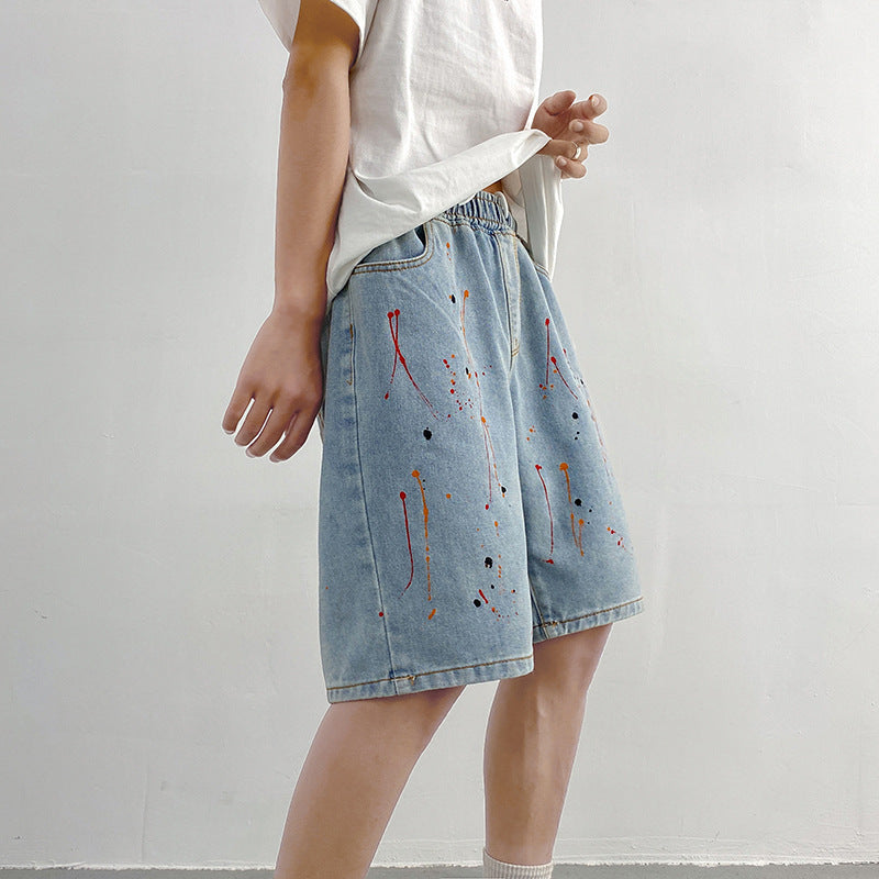 Men Denim Shorts Baggy Denim Shorts Men's Summer