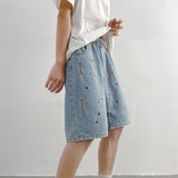 Men Denim Shorts Baggy Denim Shorts Men's Summer