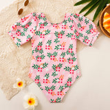 Children Swimsuit Girls' One-Piece Swim Wears Printed Swimsuit