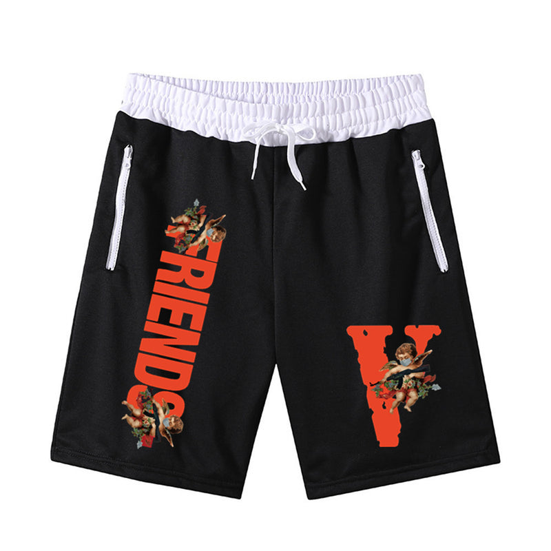 Vlone Shorts Printed Summer Men'S Beach Pants Bermuda Shorts