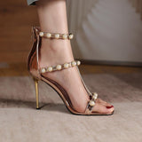 Nude Heels for Wedding Stiletto Heel Sandals