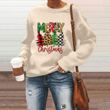 Merry and Bright Sweatshirts Christmas Leisure Long Sleeve Crew Neck Sweater