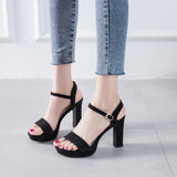 Platform Heels for Women Black Strip Summer Shoes Sexy