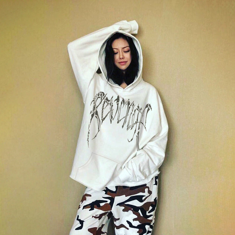 Revenge Hoodie Skull Hip Hop Loose Men and Women Couple Niche Hooded Sweater