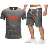 Vlone T Shirts & Shorts 2 Piece Set Large V Printed Short Sleeve Loose Short Sleeve T-Shirt Shorts