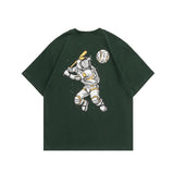 Men T Shitrs Loose Astronaut Print