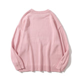 Men Sweater Heart Letter Jacquard Sweater Men's Round Neck Pullover