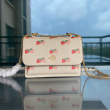 Strawberry Bags Printed Chain Crossbody Small Square Bag