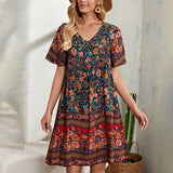 Gypsy Style Dresses Casual Women's Printed Loose Chiffon
