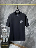 CHH Chrome Hearts T Shirts Cross Sanskrit Flocking Short Sleeve T-shirt