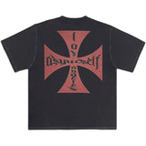 Askyurself T Shirt Printed Short Sleeve Distressed Loose T-shirt for Men