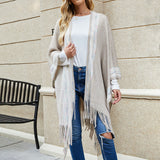 Women Cardigan Knit Sweater Autumn and Winter Women's Striped Sweater