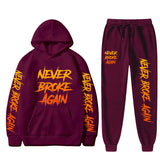 Never Broke Again Hoodie Casual Hooded Sweatshirt Casual Sports Pants