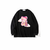 Man Fall Outfits Autumn Winter Sweater Men's and Women's Loose Bear Printed Student Casual Top