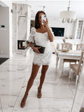 Coachella Music Festival Outfits Summer Sexy Hollow-out Elegant Back Zipper Dress for Women
