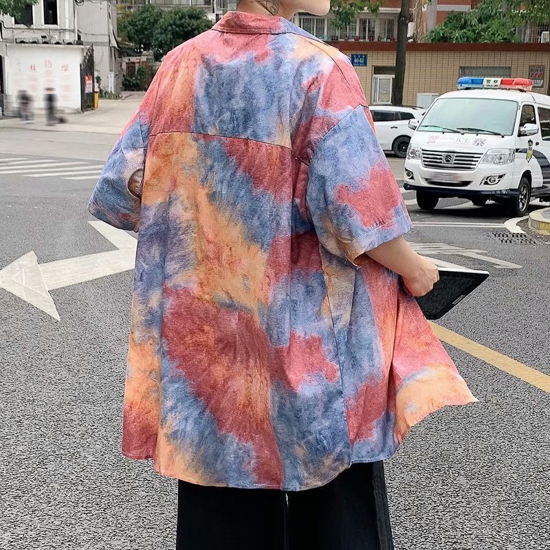 Men Shirts Tie-Short-Sleeve Shirt Half Sleeve