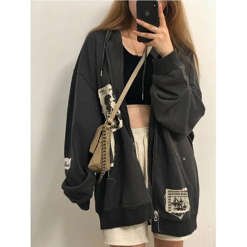 Vintage Y2g Shirts Spring and Autumn Trendy Top for Women