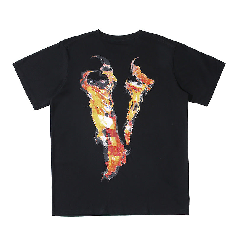 Vlone Snake T Shirt Men'S And Women'S Loose Short-Sleeved T-Shirt