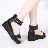 Platform Heels for Women Summer Black High-Heeled Sandals