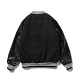 Travis Baseball Jacket Baseball Uniform Men and Women Stand Collar Puffer Jacket Loose Cotton Coat