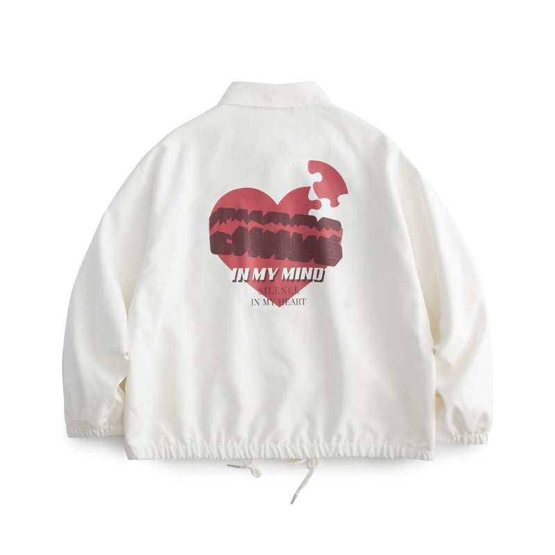 Valentine's Day Jacket Loose Heart Shape Printed Jacket