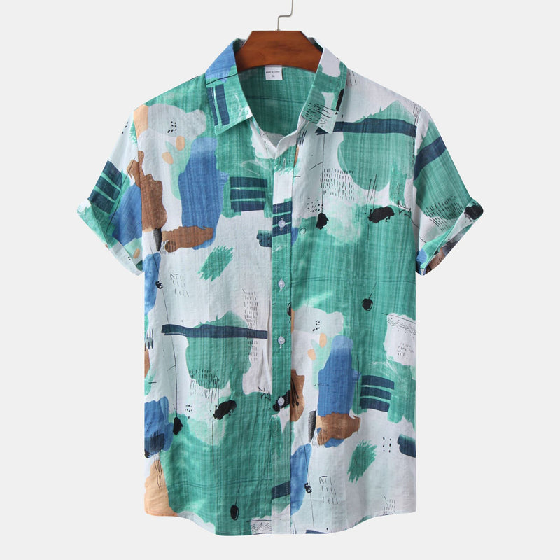 Camp Collar Shirt Beach Holiday Floral Print Shirt