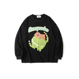 Man Fall Outfits Long-Sleeved T-shirt Men and Women Loose Autumn and Winter Hip Hop Casual