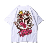 Men T-Shirts Tiger Print Loose Half Sleeve