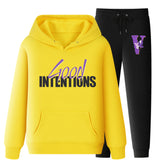 Vlone Hoodie & Pants 2 Piece Set Casual Loose Hoodie Sweatshirt