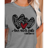 Valentine's Day T Shirts Couples Summer Women's round Neck Short Sleeve T-shirt Women's Printed Top